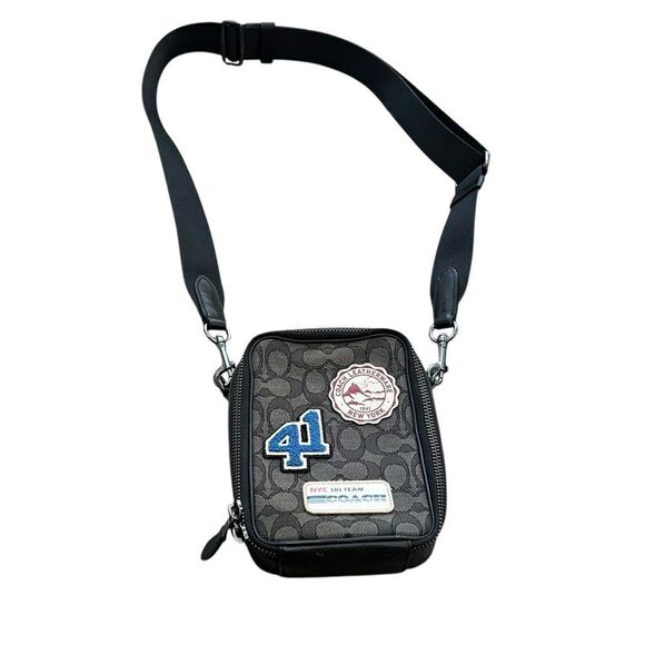 Coach Stanton Crossbody in Signature Jacquard with Ski Patches - Rare Design - Picture 3 of 9